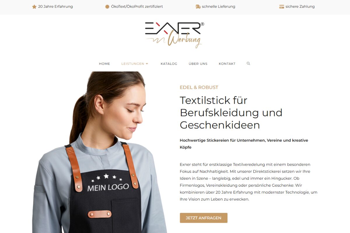 SEA Landingpage Beispiel (Screenshot) eines Kunden